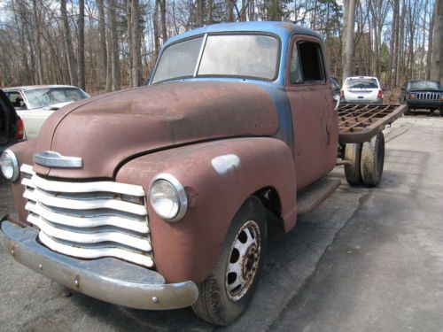 1950 chevrolet pickup flatbead 1 ton dually with 292ci 6 cyl, runs and drives