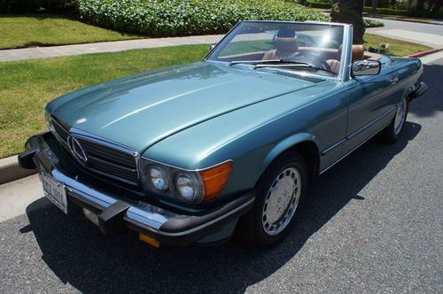 1988 560sl original california car in rare 'petrol blue green poly' color!