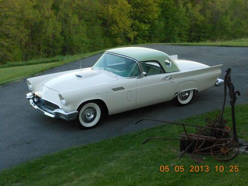 1957 thunderbird, rare willow green/colonial white, loaded with options ca. car