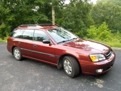 2002 subaru legacy l wagon; red; awd; less than blue book; clean title; 25 mpg