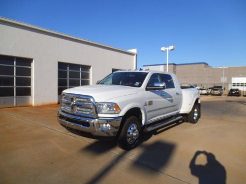 Dodge ram 3500 4wd mega cab dually white 4dr brown leather tow package hitch pw