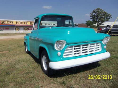 1956 chevy second series  1/2  ton stepside short bed pickup truck