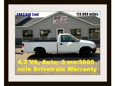 4.3l , automatic, long box, white, certified, 3 mo/3000 mile drivetrain warranty