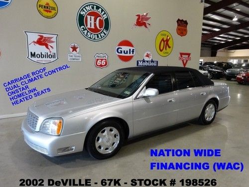 2002 deville,carriage top,heated leather,homelink,16in wheels,67k,we finance!!