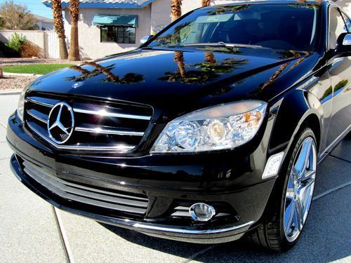 2008 c300 mercedes c350 upgrades runs great black &amp; black leather 19" amg chrome