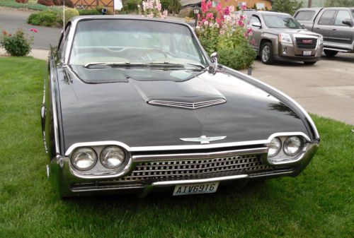 1962 black ford thunderbird 390 v/8 engine, tilt-away steering wheel