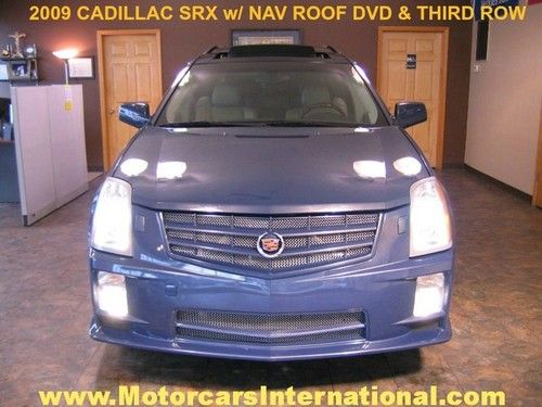 2009 cadillac srx third row pano roof heated leather dvd 1 owner history report