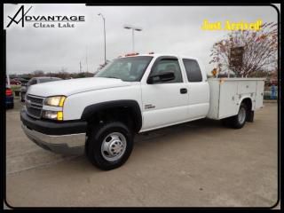 Duramax dually diesel work service truck utility drw white ext cab long bed