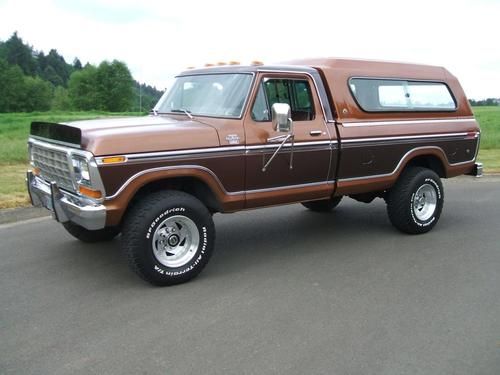 Beautiful 1978 ford f250 lariat 4x4 trailer special with camper special canopy