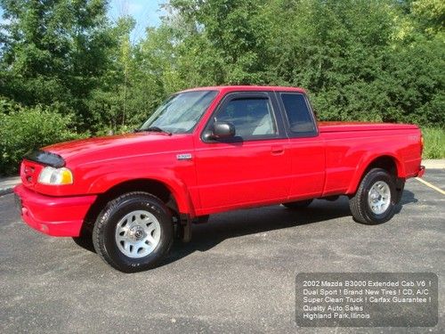 2002 mazda b3000 extended cab v6 alloys new tires cd carfax ford ranger twin !