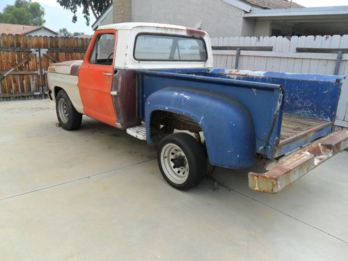Ford short bed stepside project truck 390 v8 4 speed solid california truck 1970