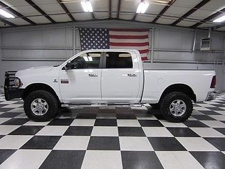 White 1 owner crew cab 6.7 cummins warranty financing new tires lift low miles