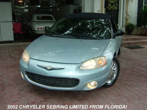 2002 chrysler sebring limited convertible from floria! low miles and like new!!