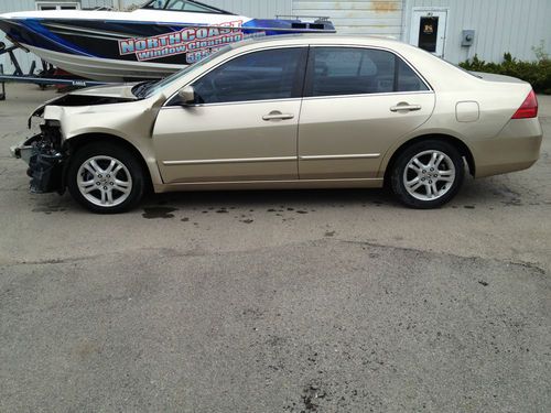 2007 honda accord ex-l, moonroof, leather, loaded, salvage, rebuildable, damaged