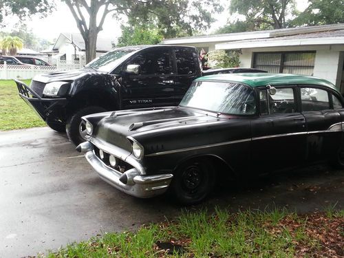 1957 chevrolet bel air daily driver / rat rod with 305 v8 flat black