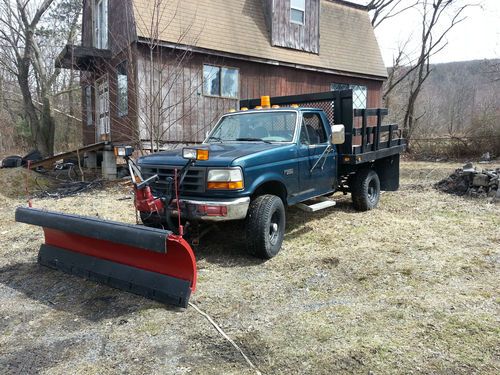 1997 f-350 xl 4x4 flatbed  dump, 46,000 original miles