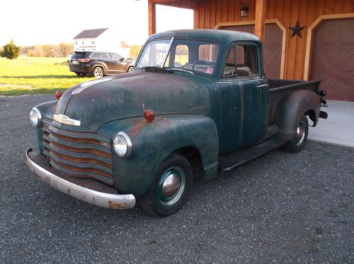 1952 chevy 5 window pick up truck very original patina style truck over 40 pics