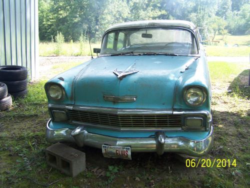 Sell used 1956 chevrolet belair 4 door hardtop blue+ great ...