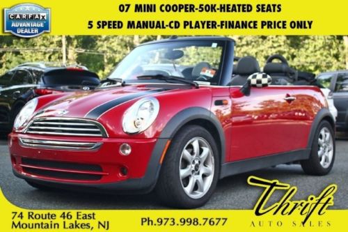 07 mini cooper-50k-heated seats-5 speed manual-cd player-finance price only