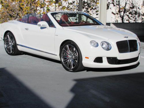 Bentley continental gt speed convertible glacier white beluga low miles new