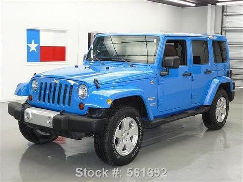 2011 jeep wrangler sahara 4x4 4dr cosmo blue nav 32k mi texas direct auto