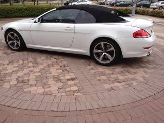 2008  bmw 650i conv white sport,one owner,clean carfax heated seats,pdc,serviced