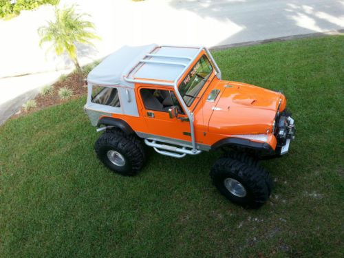1985 jeep cj8 scrambler custom rock crawler orange 44 super swampers dana 60