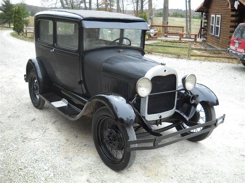 1929 ford model a 2 door sedan very solid!! runs/drives! rat rod or restore it!