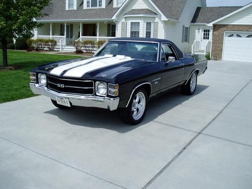 1971 chevrolet el camino ss.. numbers match 402-300hp. factory black ..