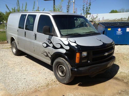2000 chevy express 2500 with custom flame paint job work van