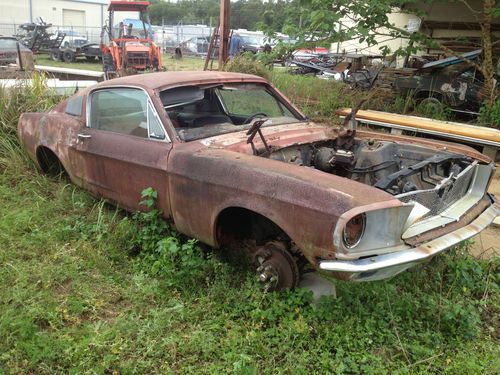 1968 ford mustang gt fastback project car 390 v8, 4 speed, candy apple red