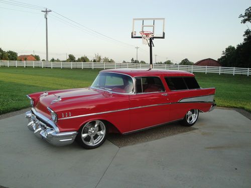 1957 chevy nomad wagon leather resto-mod hot-rod (all-new) cold air must see