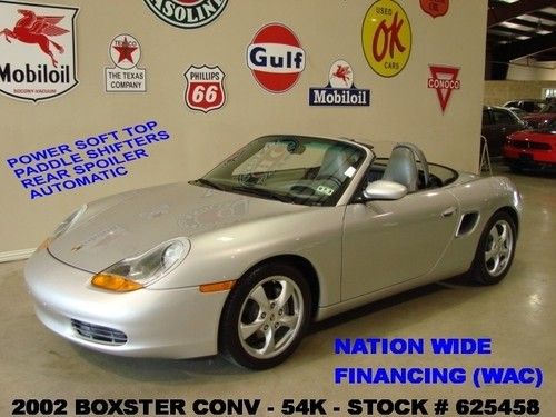 2002 boxster conv,tiptronic,pwr soft top,leather,17in wheels,54k,we finance!!