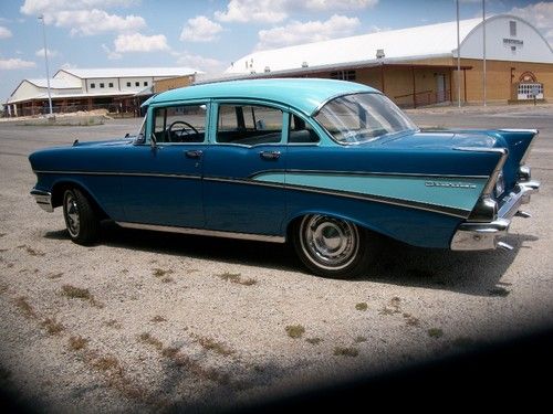 1957 chevy 210, 4 door, 245hp, 2x4 carbs, 700r4 trans