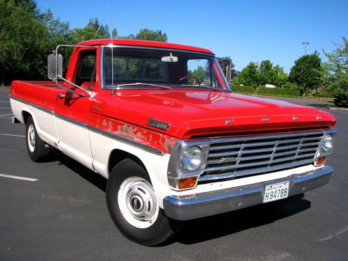1967 ford f250 pickup - top of the line custom cab camper special