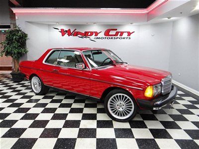 1979 mercedes benz 280ce coupe~red over ivory~amg wheels~a/c~good miles~clean!