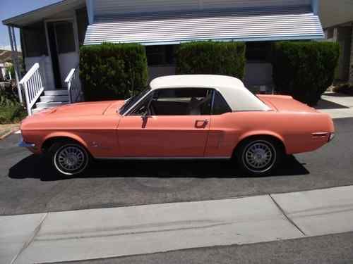 1968 ford mustang 289 - coral salmon muscle car - one owner near mint