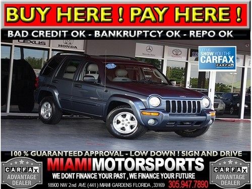 We finance '02 jeep suv 4x4 clean carfax low miles no rust florida car and more.