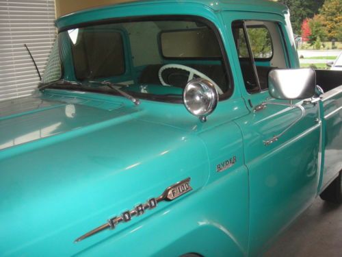 1960 ford f-100 classic cab long bed (turquoise)