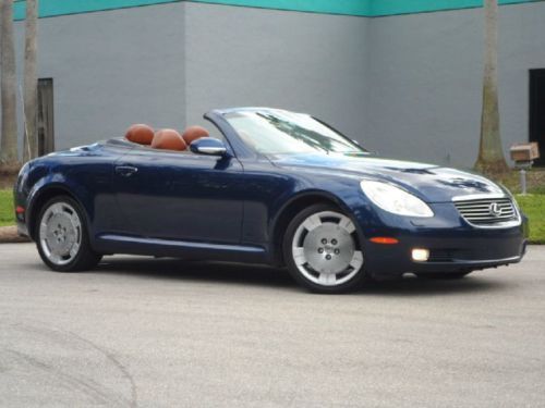 Convertible sc430 loaded blue over saddle brown leather