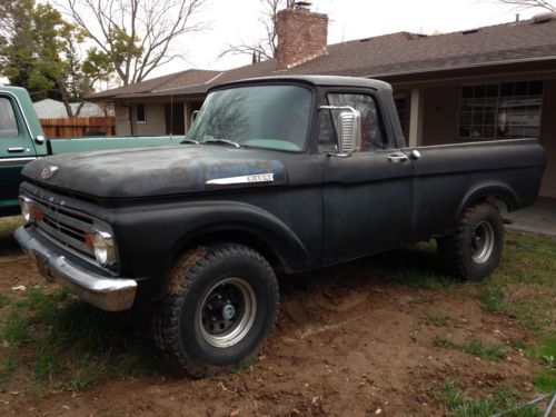 Rare black 1963 4x4 ford f100 short bed style side unibody