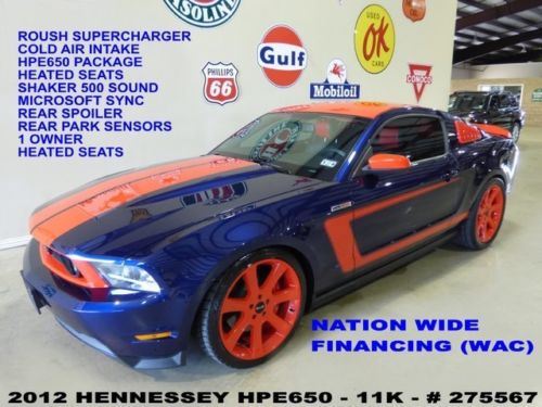 2012 mustang gt hennessey hpe650,auto,htd lth,sync,20in wheels,11k,we finance!!