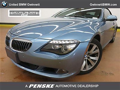 650i 6 series low miles 2 dr convertible automatic gasoline 4.8l 8 cyl atlantic