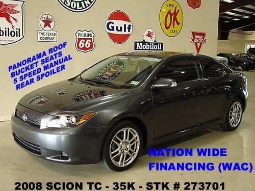 2008 tc hatchback,5 speed trans,pano roof,cloth,pioneer,17in whls,35k,we finance