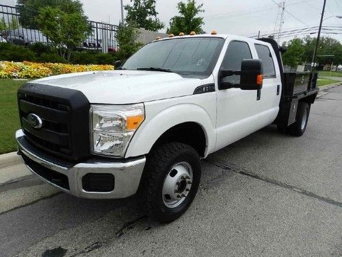 2011 ford 1-ton single rear wheel crew cab 4x4 flatbed 1-owner newtires deal