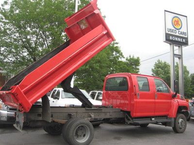 Red chevrolet heavy duty 5500 crew cab diesel dump truck low miles financing