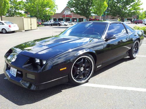 1986 black chevrolet camaro iroc-z28 built 355 staggered cec 20's 2dr hatchback