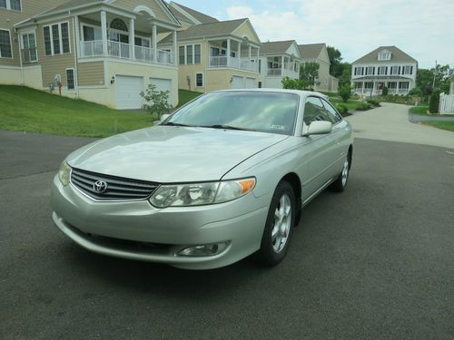 2002 toyota solara sle coupe 2-door 3.0l silver outside black leather inside