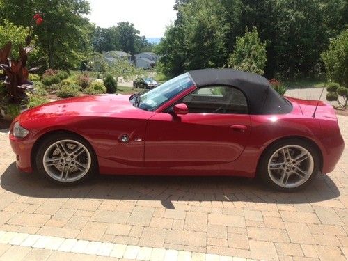 2006 bmw z4 m roadster convertible 2-door 3.2l   imola red / black leather