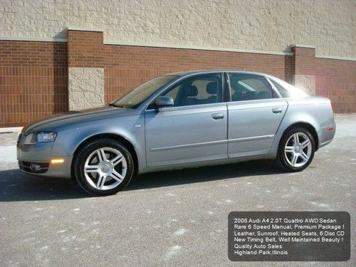 2006 audi a4 2.0t quattro awd 6 speed manual premium package leather beautiful !